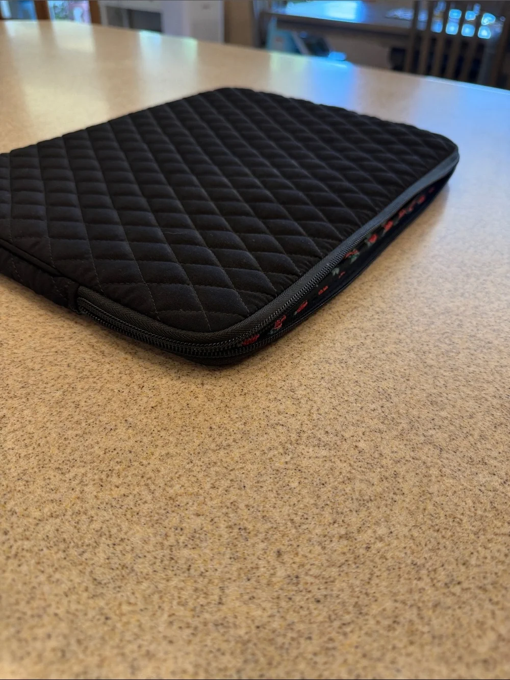 Vera Bradley Quilted Black Laptop Sleeve 17”